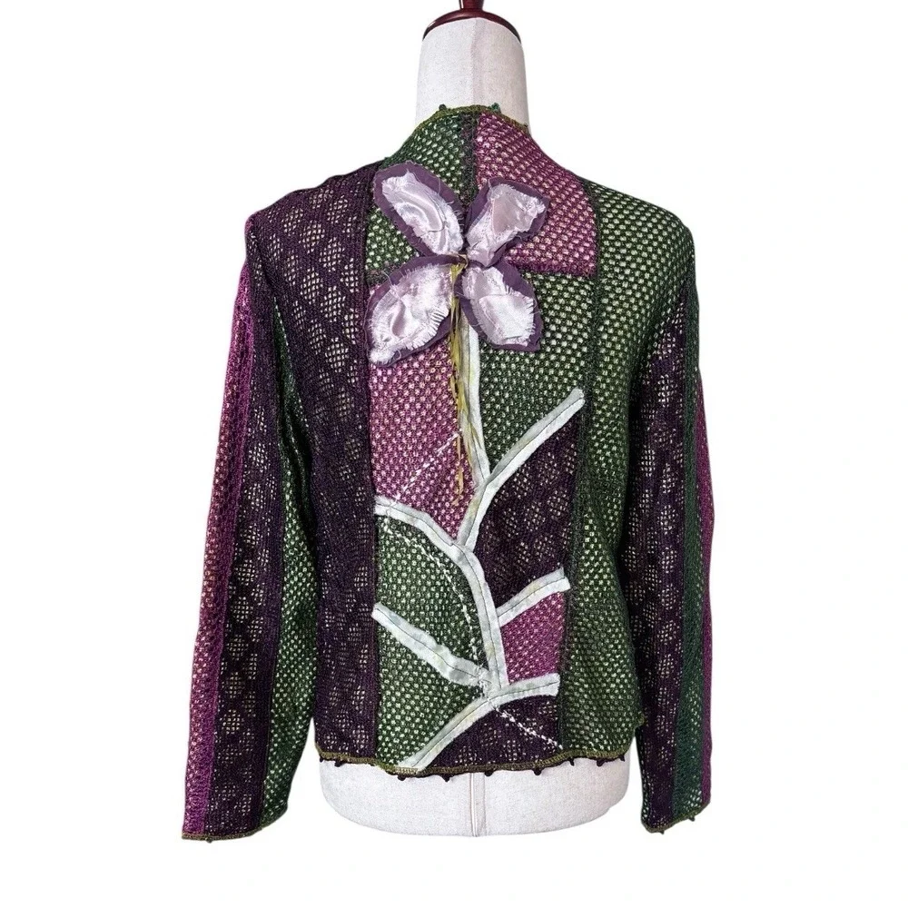 Sandy Starkman Vintage 90s Blazer Abstract Jacket Women's Size‎ Small